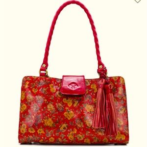 Patricia Nash Rienzo Satchel Rosso Fiore Red Purse